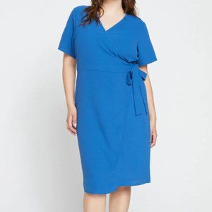 Universal Standard Blue Wrap Dress.  New with Tags.  Size 14-16.